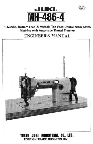 JUKI MH-486-4 SEWING MACHINE ENGINEERS MANUAL INC TRSHOOT GUIDE 54 PAGES ENG