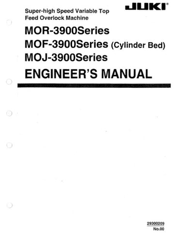 JUKI MOR-3900 SERIES MOF-3900 SERIES MOJ-3900 SERIES SEWING MACHINE ENGINEERS MANUAL INC TRSHOOT GUIDE 44 PAGES ENG