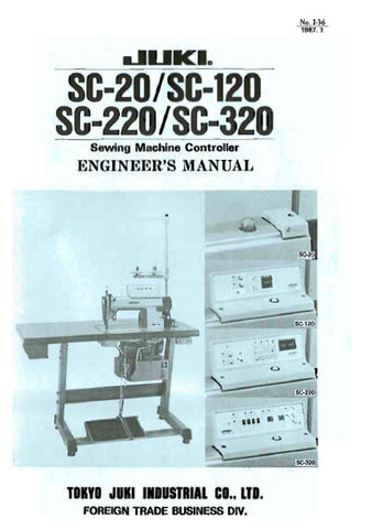 JUKI SC-20 SC-120 SC-220 SC-320 SEWING MACHINE CONTROLLER ENGINEERS MANUAL INC SCHEM DIAGS AND TRSHOOT GUIDE 84 PAGES ENG