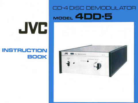 JVC 4DD-5 CD-4 DISC DEMODULATOR INSTRUCTION BOOK 7 PAGES ENG