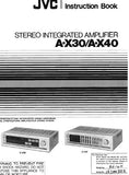 JVC A-X30 A-X40 STEREO INTEGRATED AMPLIFIER INSTRUCTION BOOK 24 PAGES ENG FRANC DEUT MULTI