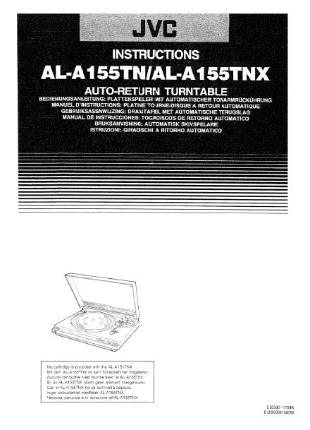 JVC AL-E45TN AUTO RETURN TURNTABLE INSTRUCTIONS 16 PAGES ENG