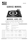 JVC ARC-50 4 SPEED AUTOMATIC RECORD CHANGER SERVICE MANUAL INC SCHEM DIAG AND PARTS LIST 13 PAGES ENG