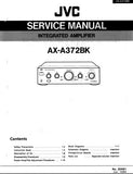 JVC AX-A372BK STEREO INTEGRATED AMPLIFIER SERVICE MANUAL INC BLK DIAG PCBS SCHEM DIAGS AND PARTS LIST 30 PAGES ENG