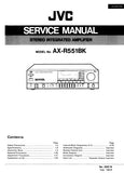 JVC AX-R551BK STEREO INTEGRATED AMPLIFIER SERVICE MANUAL INC BLK DIAG PCBS SCHEM DIAGS AND PARTS LIST 66 PAGES ENG