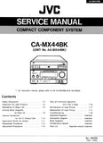 JVC CA-MX44BK COMPACT COMPONENT SYSTEM SERVICE MANUAL INC BLK DIAG PCBS SCHEM DIAGS AND PARTS LIST 54 PAGES ENG