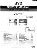 JVC CA-TD7 COMPACT COMPONENT SYSTEM SERVICE MANUAL INC BLK DIAGS PCBS SCHEM DIAGS AND PARTS LIST 170 PAGES ENG