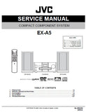 JVC EX-A5 COMPACT COMPONENT SYSTEM SERVICE MANUAL INC BLK DIAG PCBS SCHEM DIAGS AND PARTS LIST 67 PAGES ENG