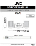 JVC EX-P1 COMPACT COMPONENT SYSTEM SERVICE MANUAL INC BLK DIAG PCBS SCHEM DIAGS AND PARTS LIST 43 PAGES ENG