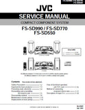 JVC FS-SD550 FS-SD770 FS-SD990 COMPACT COMPONENT SYSTEM SERVICE MANUAL INC BLK DIAG PCBS SCHEM DIAGS AND PARTS LIST 53 PAGES ENG