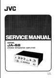 JVC JA-S8 STEREO INTEGRATED AMPLIFIER SERVICE MANUAL INC BLK DIAG PCBS SCHEM DIAGS AND PARTS LIST 23 PAGES ENG