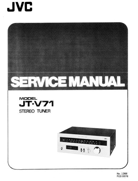 JVC JT-V71 STEREO TUNER SERVICE MANUAL INC PCBS SCHEM DIAGS AND PARTS LIST 25 PAGES ENG