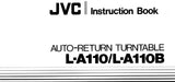 JVC L-A110 L-A110B AUTO RETURN TURNTABLE INSTRUCTION BOOK 11 PAGES ENG