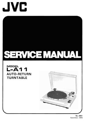 JVC L-A11 AUTO RETURN TURNTABLE SERVICE MANUAL INC SCHEM DIAGS AND PARTS LIST 16 PAGES ENG