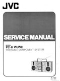 JVC PC-6 W WH PORTABLE COMPONENT SYSTEM SERVICE MANUAL INC BLK DIAG PCBS SCHEM DIAG AND PARTS LIST 24 PAGES ENG