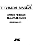 JVC R-X400 R-X500B STEREO RECEIVER TECHNICAL MANUAL RX-550VBK RX-550VLBK COMPUTER CONTROLLED STEREO RECEIVER SERVICE MANUAL INC BLK DIAG PCBS SCHEM DIAGS AND PARTS LIST 84 PAGES ENG