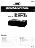 JVC R-X400 R-X500B STEREO RECEIVER TECHNICAL MANUAL RX-550VBK RX-550VLBK COMPUTER CONTROLLED STEREO RECEIVER SERVICE MANUAL INC BLK DIAG PCBS SCHEM DIAGS AND PARTS LIST 84 PAGES ENG