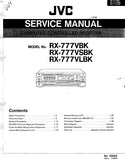 JVC RX-777VBK RX-777VSBK RX-777VLBK AV CONTROL RECEIVER SERVICE MANUAL INC BLK DIAGS PCBS SCHEM DIAGS AND PARTS LIST 74 PAGES ENG