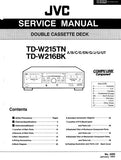 JVC TD-W215TN TD-W216BK DOUBLE CASSETTE DECK SERVICE MANUAL INC BLK DIAG PCBS SCHEM DIAGS AND PARTS LIST 52 PAGES ENG