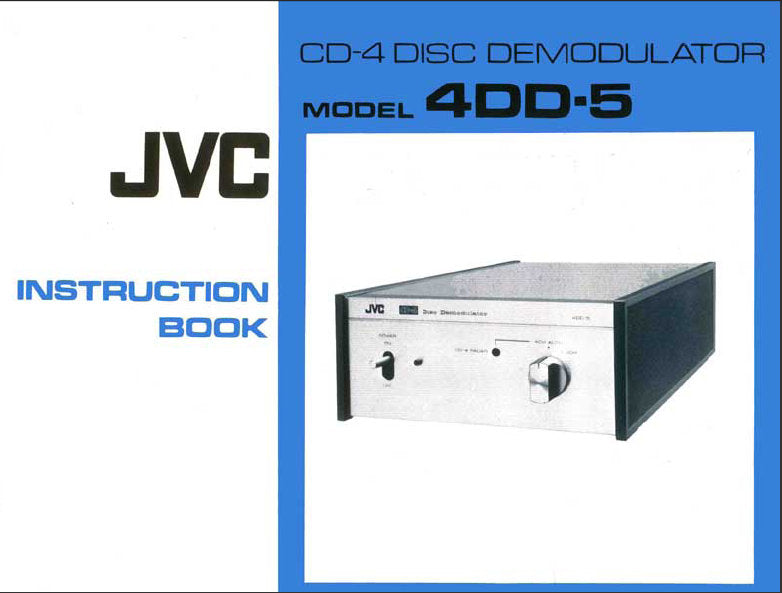 JVC 4DD-5 CD 4 DISC DEMODULATOR INSTRUCTION BOOK INC CONN DIAG 7 PAGES ENG