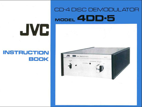 JVC 4DD-5 CD 4 DISC DEMODULATOR INSTRUCTION BOOK INC CONN DIAG 7 PAGES ENG