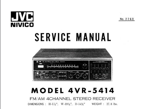 JVC 4VR-5414 FM AM 4 CHANNEL RECEIVER SERVICE MANUAL INC BLK DIAGS SCHEMS PCBS AND PARTS LIST 30 PAGES ENG