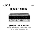 JVC 4VR-5446X FM AM 4 CHANNEL STEREO RECEIVER SERVICE MANUAL INC BLK DIAG SCHEMS PCBS AND PARTS LIST 35 PAGES ENG
