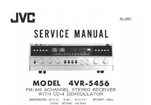 JVC 4VR-5456 FM AM 4 CHANNEL STEREO RECEIVER SERVICE MANUAL INC SCHEMS PCBS AND PARTS LIST 49 PAGES ENG