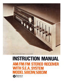 JVC 5003W 5003M AM FM STEREO RECEIVER OWNER'S MANUAL WITH SEA SYSTEM 7 PAGES ENG
