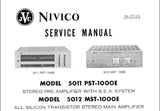 JVC 5011 PST-1000E STEREO PREAMP 5012 MST-1000E STEREO MAIN AMP SERVICE MANUAL INC EXPL VIEW AND PARTS LIST 14 PAGES ENG
