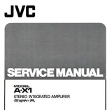 JVC A-X1 STEREO INTEGRATED AMPLIFIER SUPER A SERVICE MANUAL INC BLK DIAG PCB'S SCHEM DIAG AND PARTS LIST 14 PAGES ENG