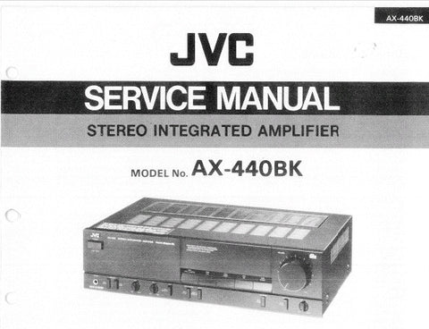 JVC AX-440BK STEREO INTEGRATED AMPLIFIER SERVICE MANUAL INC BLK DIAG SCHEM DIAG CONN DIAG PCB'S AND PARTS LIST 21 PAGES ENG
