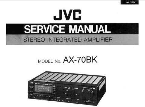 JVC AX-70BK STEREO INTEGRATED AMPLIFIER SERVICE MANUAL INC BLK DIAG PCB'S CONN DIAG SCHEM DIAGS AND PARTS LIST 37 PAGES ENG