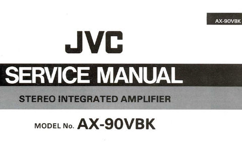 JVC AX-90VBK STEREO INTEGRATED AMPLIFIER SERVICE MANUAL INC BLK DIAG SCHEM DIAGS CONN DIAG AND PARTS LIST 23 PAGES ENG