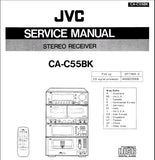 JVC CA-C55BK STEREO RECEIVER SERVICE MANUAL AND INSTRUCTION BOOK INC CONN DIAGS TRSHOOT GUIDE BLK DIAGS SCHEM DIAGS PCB'S PARTS LIST 128 PAGES ENG