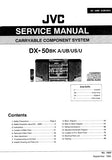 JVC DX-50BK CARRYABLE COMPONENT SYSTEM SERVICE MANUAL INC BLK DIAG PCBS SCHEM DIAGS AND PARTS LIST 108 PAGES ENG