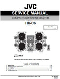 JVC HX-C6 COMPACT COMPONENT SYSTEM SERVICE MANUAL INC BLK DIAG PCBS SCHEM DIAGS AND PARTS LIST 51 PAGES ENG