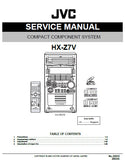 JVC HX-Z7V COMPACT COMPONENT SYSTEM SERVICE MANUAL INC BLK DIAG PCBS SCHEM DIAGS AND PARTS LIST 109 PAGES ENG