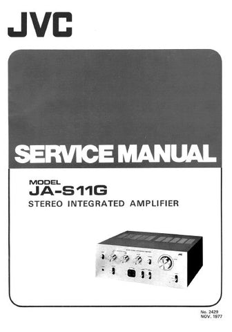 JVC JA-S11G STEREO INTEGRATED AMPLIFIER SERVICE MANUAL INC PCBS SCHEM DIAGS AND PARTS LIST 18 PAGES ENG