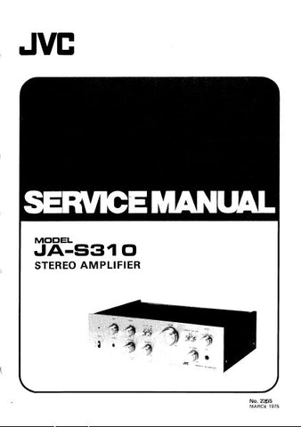 JVC JA-S310 STEREO AMPLIFIER SERVICE MANUAL INC PCBS SCHEM DIAG AND PARTS LIST 23 PAGES ENG