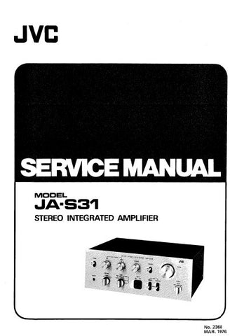 JVC JA-S31 STEREO INTEGRATED AMPLIFIER SERVICE MANUAL INC BLK DIAG PCBS SCHEM DIAGS AND PARTS LIST 23 PAGES ENG
