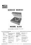 JVC JL-A3 4 CHANNEL SYSTEM PLAYER TURNTABLE SERVICE MANUAL INC PCBS SCHEM DIAG AND PARTS LIST 16 PAGES ENG