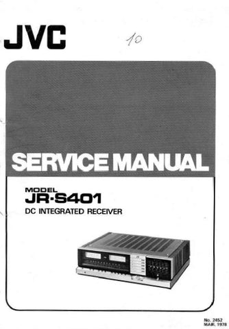 JVC JR-S401 DC INTEGRATED RECEIVER SERVICE MANUAL INC PCBS SCHEM DIAGS AND PARTS LIST 42 PAGES ENG