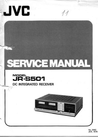 JVC JR-S501 DC INTEGRATED RECEIVER SERVICE MANUAL INC PCBS SCHEM DIAGS AND PARTS LIST 42 PAGES ENG
