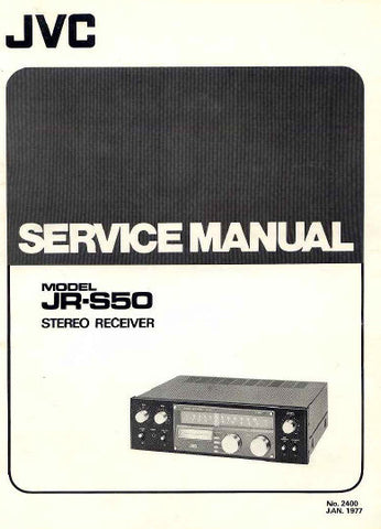 JVC JR-S50 STEREO RECEIVER SERVICE MANUAL INC PCBS SCHEM DIAGS AND PARTS LIST 29 PAGES ENG