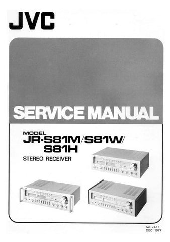 JVC JR-S81M JR-S81W JR-S81H STEREO RECEIVER SERVICE MANUAL INC PCBS SCHEM DIAGS AND PARTS LIST 31 PAGES ENG