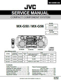 JVC MX-G56 MX-G50 COMPACT COMPONENT SYSTEM SERVICE MANUAL INC BLK DIAG PCBS SCHEM DIAGS AND PARTS LIST 76 PAGES ENG