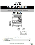 JVC MX-GA8V COMPACT COMPONENT SYSTEM SERVICE MANUAL INC BLK DIAG PCBS SCHEM DIAGS AND PARTS LIST 87 PAGES ENG