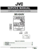 JVC MX-GA9V COMPACT COMPONENT SYSTEM SERVICE MANUAL INC BLK DIAG PCBS SCHEM DIAGS AND PARTS LIST 89 PAGES ENG