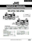 JVC MX-GT80 MX-GT90 COMPACT COMPONENT SYSTEM SERVICE MANUAL INC BLK DIAG PCBS SCHEM DIAGS AND PARTS LIST 89 PAGES ENG